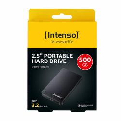 Intenso Disco duro externo [2,5 pulgadas], 500 GB, 5400 RPM, 8 MB de caché, USB 3.0, reacondicionado certificado, negro (Memory Case - 500GB 2,5 USB 3.0 black - Warranty: 12M)