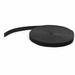 StarTech.com Bobina de 15,2m de Gancho y Bucle - Tiras Reutilizables de Gancho y Bucle - Cinta Sujetacables - Envolturas Ajustables de Tela para Gestión de Cableado - Negro (15.2 METER CUT-TO-SIZE...