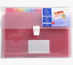 Exacompta 55298E separador Colores surtidos Polipropileno [PP] A4 (Exacompta Crystal Expanding File 330x250mm 13 Part Clear)