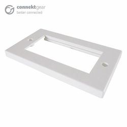 CONNEkT Gear 90-0105 placa de pared y cubierta de interruptor Blanco (4 MOD DOUBLE FACEPLATE RJ45 - 145X85MM WHITE)