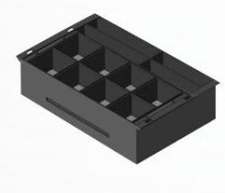 apg Solutions 20466PAC bandeja para cajón portamonedas ABS sintéticos Negro (INSERT STD2000-0409+-0411 - EURO+STERLING INSERT)