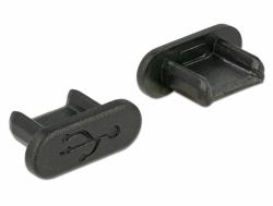 DeLOCK 64007 tapa de seguridad para enchufe USB micro B Negro 10 pieza[s] (Delock Dust Cover for USB 2.0 Micro-B)