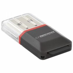 Esperanza EA134K lector de tarjeta USB 2.0 Negro, Plata, Transparente 