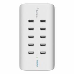 Belkin Rockstar Universal Blanco Corriente alterna Interior (Rockstar 10-Port USB-Lad. - 120W, 2,4A je Port,white - B2B139vf - Warranty: 12M)