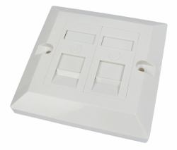 Cables Direct Single Cat6 Faceplate 2 Port Blanco caja de tomacorriente (CDL 2 Port Cat6 plate Single Gang)