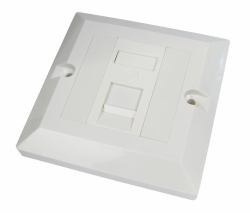 Cables Direct Single Cat6 Faceplate caja de tomacorriente Blanco (CDL 1 Port Cat6 plate Single Gang)