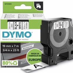 DYMO D1 etichette originali | stampa nera su bianco | 19 mm x 7 m | etichette autoadesive per etichettatrice LabelManager | 1 Pezzo (Dymo 45803 D1 19mm x 7m Black on White Tape)