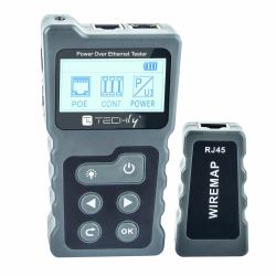 Techly I-CT PRO-POECK comprobador de cables de red Comprobador de alimentación PoE Negro, Gris 