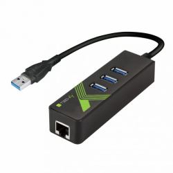Techly IDATA USB-ETGIGA-3U2 base para portátil y replicador de puertos USB 3.2 Gen 1 [3.1 Gen 1] Type-A Negro 