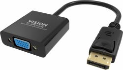 Vision TC-DPVGA/BL adaptador de cable de vídeo DisplayPort VGA [D-Sub] Negro 