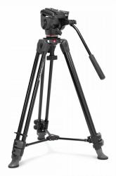 vitec group Manfrotto Video Alu Tripod with 500X Fluid Head tripode Digitales / cámaras de película 3 pata[s] Negro 