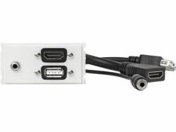 Vivolink WI221281 toma de corriente HDMI + USB A + 3,5mm Blanco 