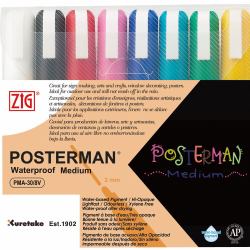 ZIG POSTERMAN Medium marcador de tiza Negro, Azul, Verde, Azul claro, Rosa, Rojo, Blanco, Amarillo 8 pieza[s] 